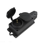 Колодка 2-х местная с заземл. каучук