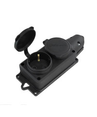 Колодка 2-х местная с заземл. каучук