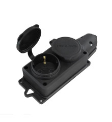 Колодка 2-х местная с заземл. каучук