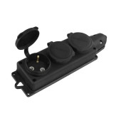 Колодка 3-х местная с заземл. каучук