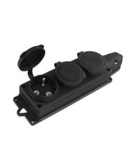 Колодка 3-х местная с заземл. каучук