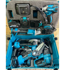 Набор 6 в1 (гайковерт,шуруповерт,ушм 125,перфоратор,пила диск. ручк.,пила цепная)