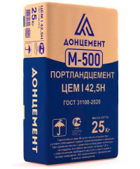 Цемент 500 ДНР ЦЕМ I 42,5Н (25 кг) Цемент 500 ДНР ЦЕМ I 42,5Н (25 кг)