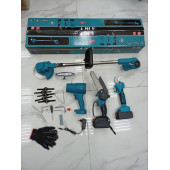 Набор садовый (триммер,воздуховка,секатор,пила цепная)