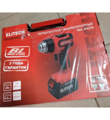 Термопистолет аккумуляторный ELITECH ТВА 20СЛ5 Термопистолет аккумуляторный ELITECH ТВА 20СЛ5